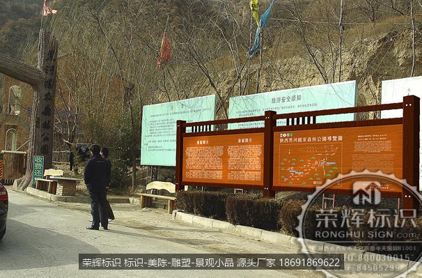 黑河森林公园导视牌,平面标识牌