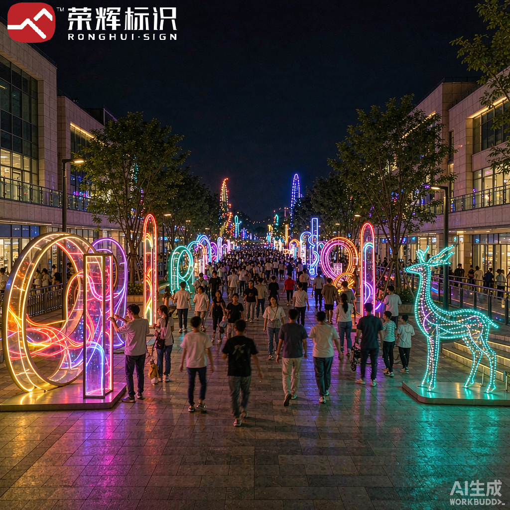 现代文旅不夜城发光美陈示意