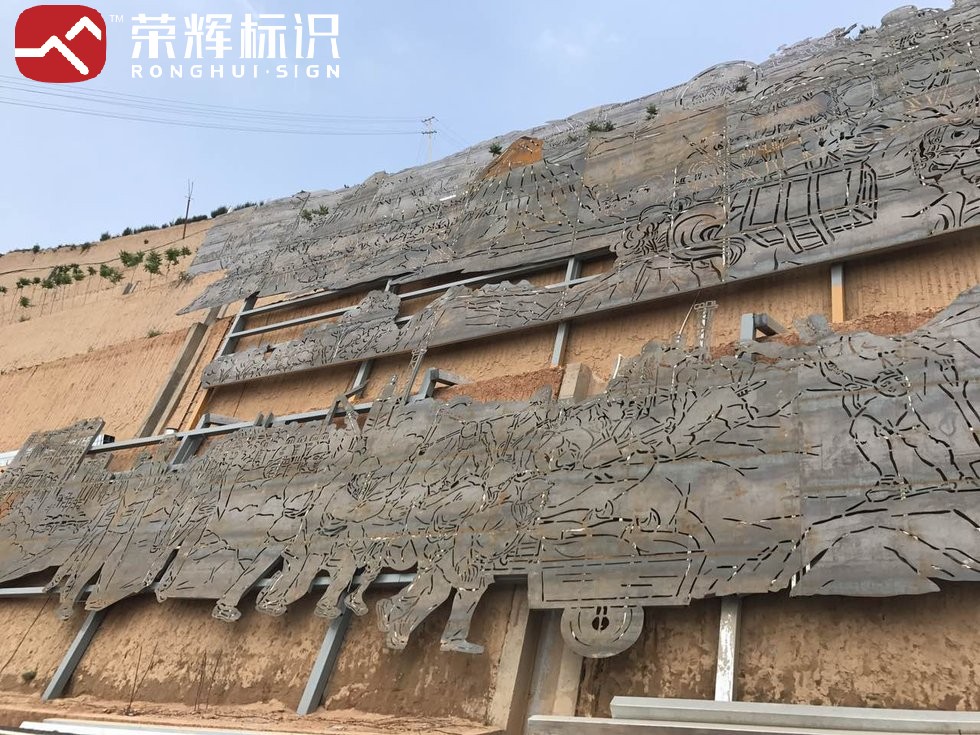 耐候板景墙整体安装效果实景